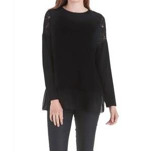 NEW LOVE TOKEN evangeline layer sweater in black